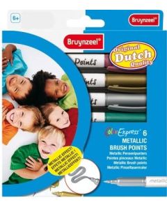 Metallic Brush Points Set 6 Felt Tips