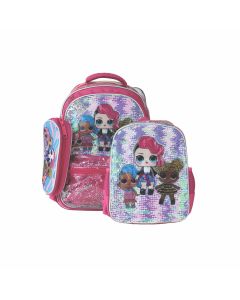 School Backpack 17" + Lunch Box - Dolls - Glossy Bird