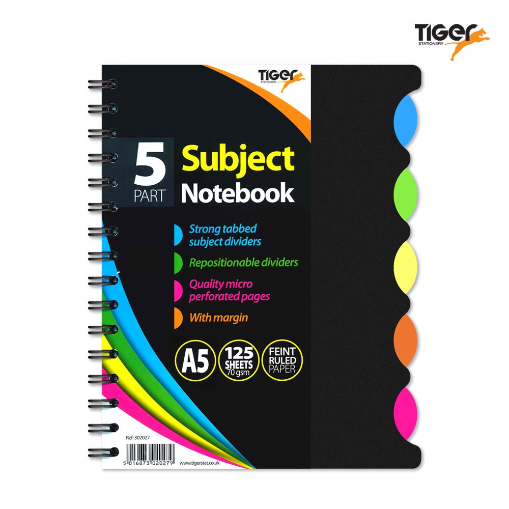 5 SUBJECT NOTEBOOK TWIN WIRE A5 – TIGER
