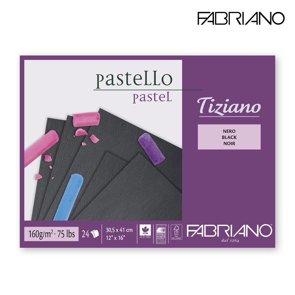 Drawing Pad  Tiziano Nero 160g 30.5x41cm Fabriano - 46730541