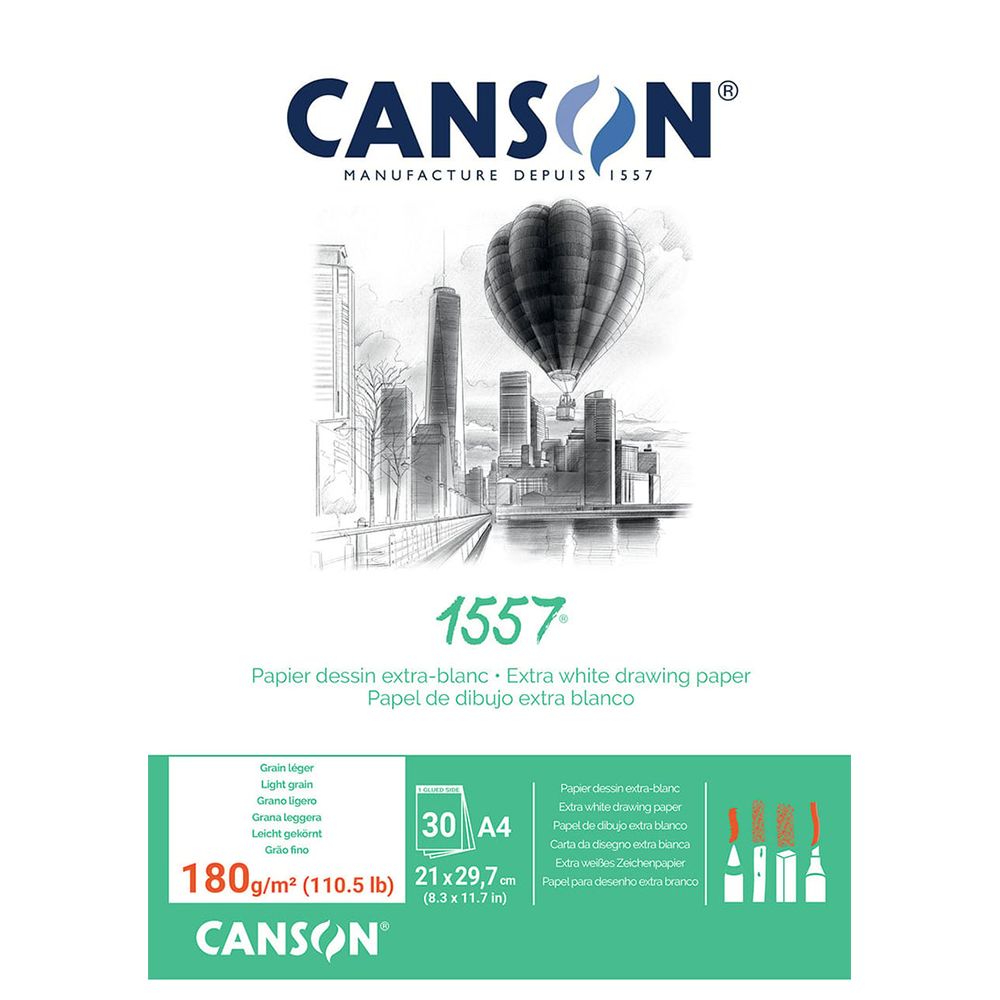 Canson 1557 - A4 Pad - 30 Sheets of 180gsm