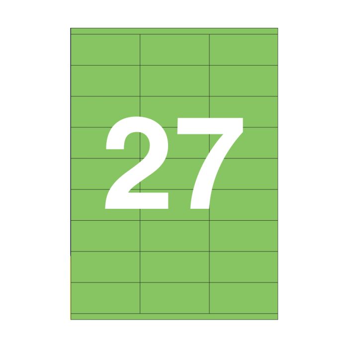 Agipa 27 Labels A4 70x31mm Green
