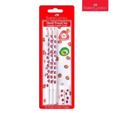 Triangular Motif Ladybird Pencil 3pc Blstr Faber Castell 118365