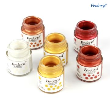 Acrylic Colors Pearl Metallica Non Tocix 10ml Kit 6 Shades - Fevicryl