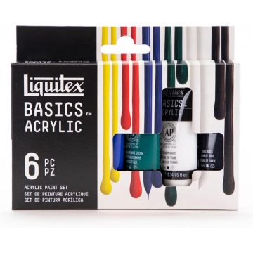 Liquitex BASICS Acrylic Paint Set, 6 x 22ml Tube Paint Set