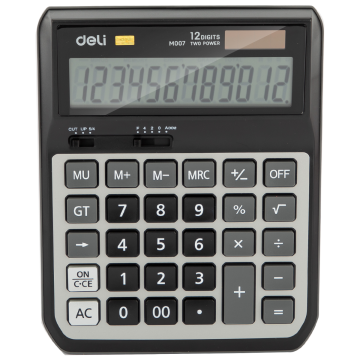Calculator Metal 12 Digit Grey Deli - M00720