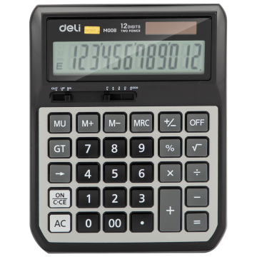 Calculator Metal 12 Digit Grey Deli - M00820