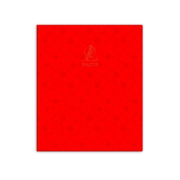 Single Line Book 10x8" Transparent 100 Sheet PVC Red - Falcon