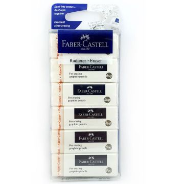 Faber castell Pack Of 6 Dust Free Eraser White