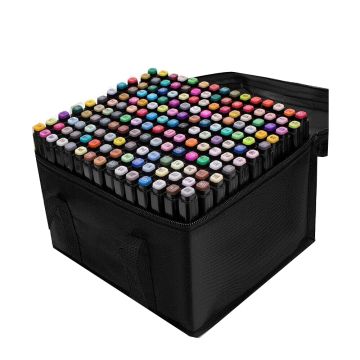 TouchFive Markers 168 Colors Broad Fine Sketch Pen Black case
