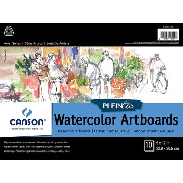 Canson Plein Air Watercolor Art Board Pad 9" x 11" - 400061698
