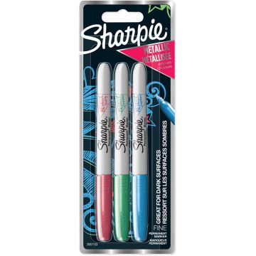 Sharpie Fine Point Metallic Permanent Marker Assorted 3 Pieces