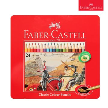 Classic 24 Colour Pencil Flat Tin Faber Castell 115845