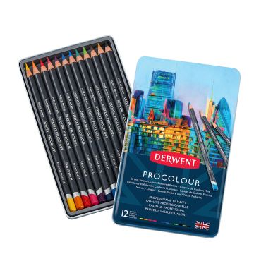 Derwent Colored Pencils, Procolour Pencils - Set of 12