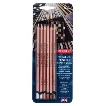 Derwent Metallic Pencil Traditional 6 Blister