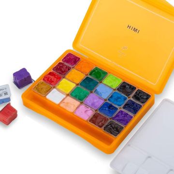HIMI Gouache Paint Set, 24 Colors x 30ml Orange