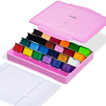HIMI Gouache Paint Set, 24 Colors x 30ml Pink