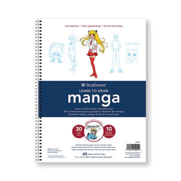 Strathmore 25-051 Learning Series Drawing Manga Pad, White Paper, 9" x 12"