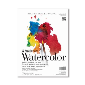 Strathmore 25-109 Watercolor Paper Pad 200 Series 9 x 12"