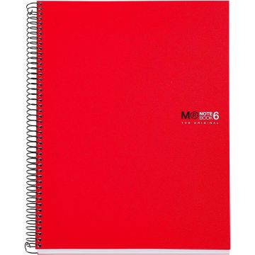 Miguelrius - الدفتر الأصلي بحجم A4 - 6 مواضيع - أحمر