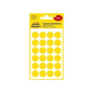 Colour Coding Dots 18mm Yellow 96 St./pcs. 3007 Avery