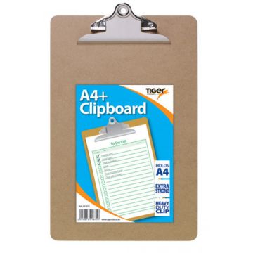 A4+ Masonite Clipboard - Jumbo Clip - Tiger