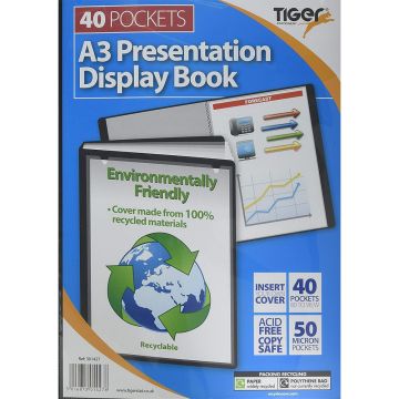 Tiger 301427 A3 Black Display Book 40 Pocket 