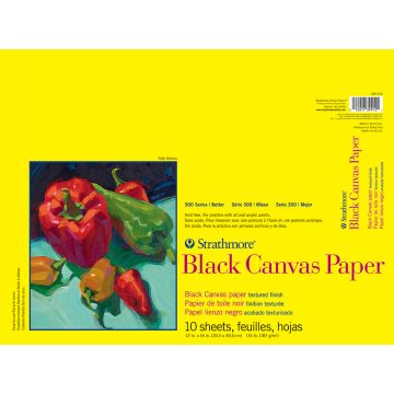 Strathmore 310-212 Black Canvas Pad 12"x16"