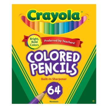 Crayola Colored Pencil Set, 64-Colors, Child Ages 3+