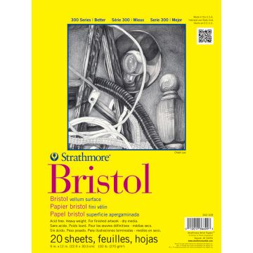 Strathmore 342-109 Bristol Vellum Pad 9" x 11"