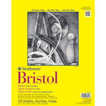 Strathmore 342-111 Bristol Vellum Pad 11" x 14"