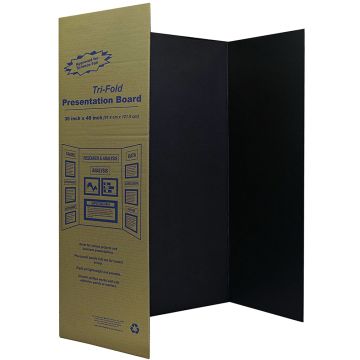 Tri Fold Display Project Board Black - 36 x 48 inches