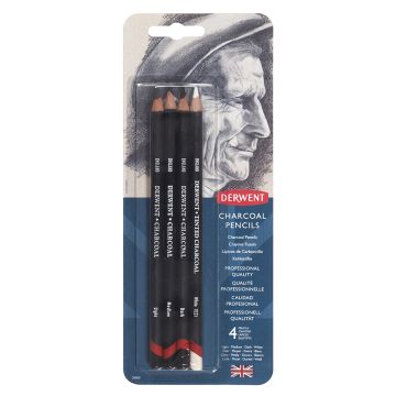 Derwent Charcoal Pencil 4 Blister
