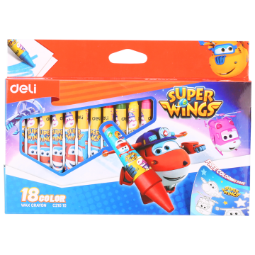 Super Wings Wax crayon set of 18 colors Deli - 21010