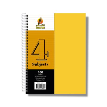 University Book 4 Subjects - A4 Yellow