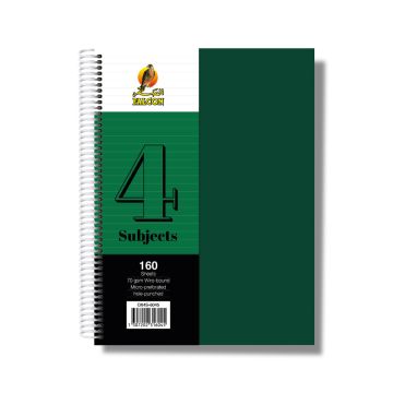 University Book 4 Subjects - A4 Dark Green