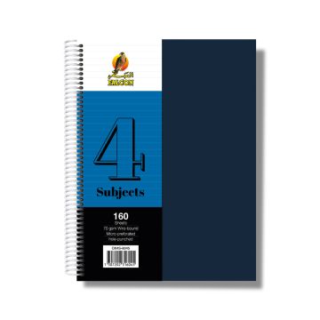 University Book 4 Subjects - A4 Blue