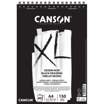 Canson XL - Black Drawing Paper -  A4 150g - 400039086