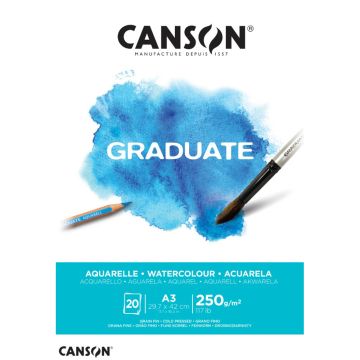 Canson Graduate Watercolour 250gsm A3 Paper, Cold Pressed - 400110375