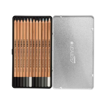 LYRA Rembrandt Polycolor Grey Tin Box - 12pcs