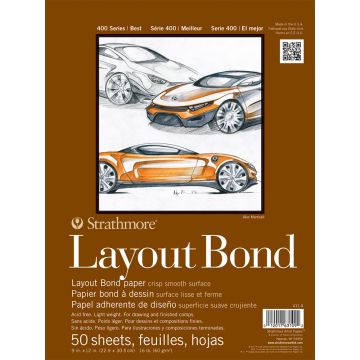 Strathmore 411-9 Layout Paper Pad 400 Series 9" x 12"