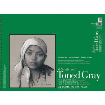 Strathmore 412-118 Toned Grey Sketch Pad 400 Series 18" x 24"