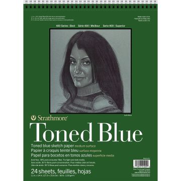 Strathmore 412-211-6 Toned Blue Sketchbook 11" x 14" Wirebound