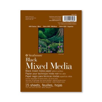 Strathmore 462-506 Black Mixed Media Pad 400 Series 6" x 8"