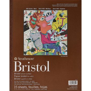 Strathmore 475-1 Bristol Pad 400 Series 11" x 14" 2ply Vellum