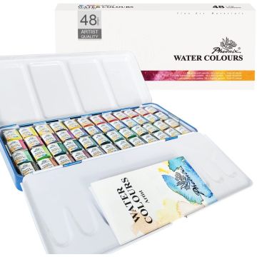 Phoenix Phoenix Watercolor Paint Set Half Pan 48 Colors
