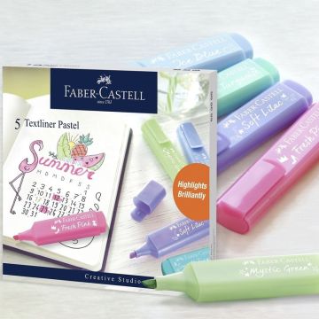 Faber-Castell Textliner Pastel -Wallet of 5