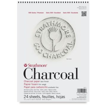 Strathmore 560-1 Charcoal Pad 500 Series 9" x 12" White