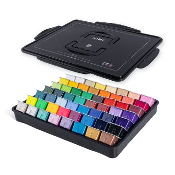 MIYA Gouache Paint Set, 56 Colors x 30ml Unique Jelly Cup Design - Black Case - TSF64