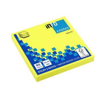 Note Pad-Z  75x75mm Brilliant Yellow 80sht UPM - 564434